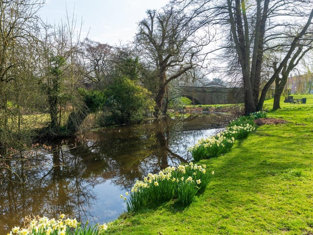 Spring scene within the village of West Ayton