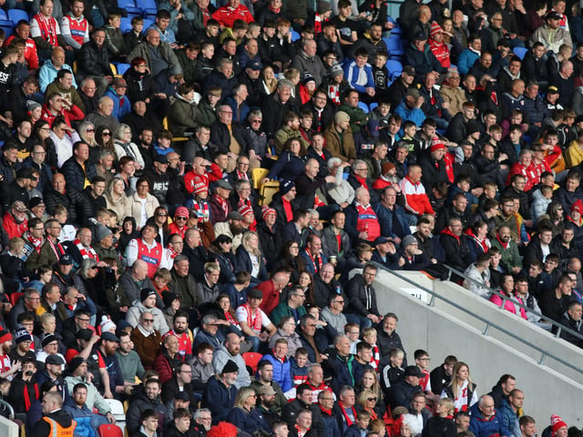 Some of the 1,100 Boro fans who made the trip to watch their team in the cup final at York City FC