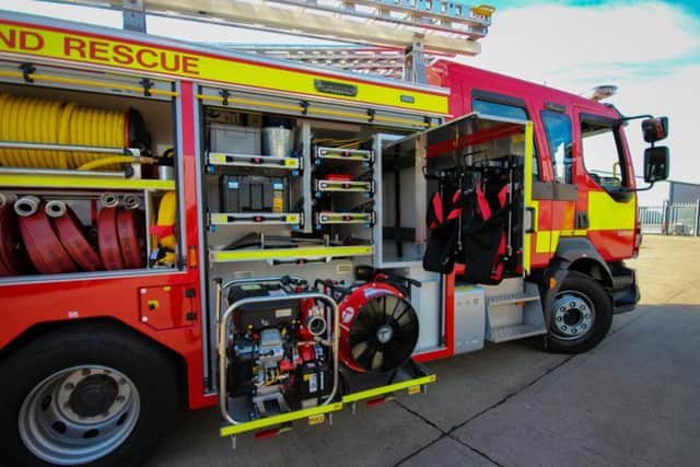 One of the new clean cab appliances showing the breathing apparatus locker