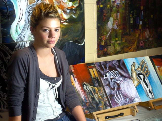 Whitby Community College student Charlotte Suckling has one of her pieces of art exhibited at the Mall Gallery in London.