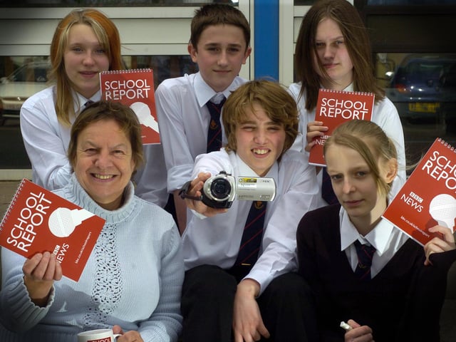 Students at Caedmon School win a competition for a report they did on Whitby fishing. Pictured, left to right, Holly Yarker, Charlie Dickinson, Lauren Cole, Sheila Sloan, Joshua Walker and Emily Gray.
