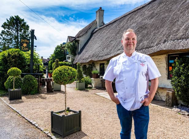 Andrew Pern outside The Star Inn at Harome before the fire.