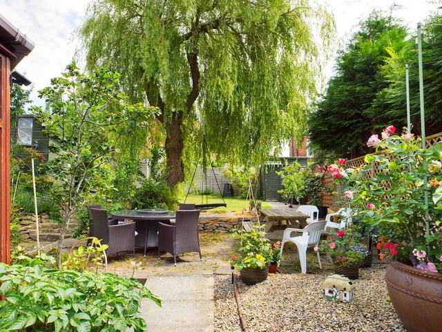 Patio seating areas allow you to make the most of summer days and evenings.
