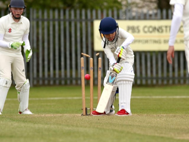 Bridlington's Alexander Fynn is clean-bowled