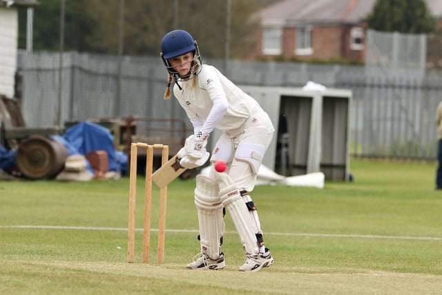 Bronte Heston in batting action for Bridlington CC U13s