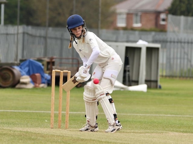 Bronte Heston in batting action for Bridlington CC U13s