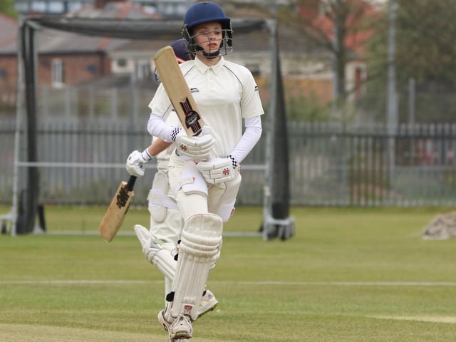 Bronte Heston aims to get among the runs for Bridlington U13s v Flixton U13s