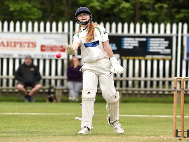 Keeper Scarlett Brooks plays for Bridlington U13s v Flixton U13s