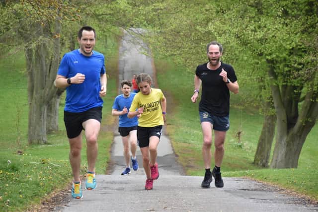 Bridlington Road Runners' Annabelle Miller, centre, set a new 10 and under course record at Sewerby