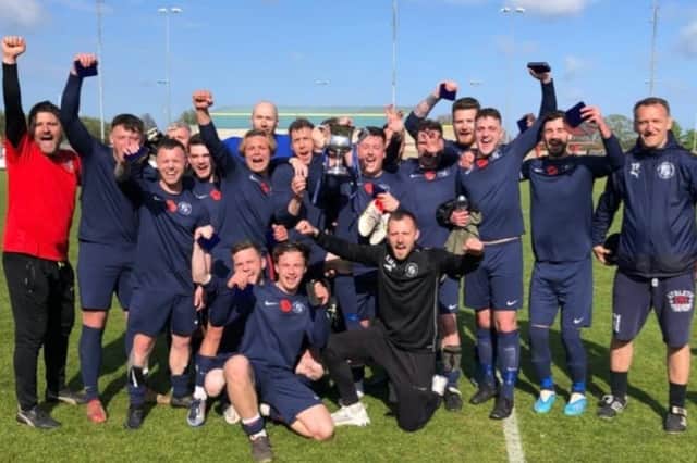 Bridlington Sports Club celebrate their cup final win