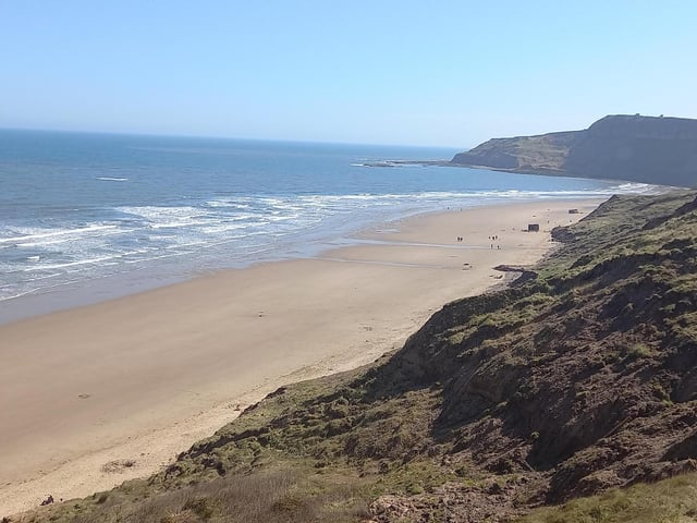 Stunning landscape of the cliffs and beach.