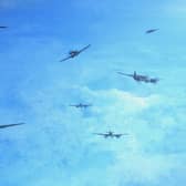 Artist Denis Harry Fox, who has produced a number of paintings connected with the World War II air battle over Flamborough Head, will be exhibiting his work at Beverley Minster from Monday, June 6 to Sunday, June 26.
