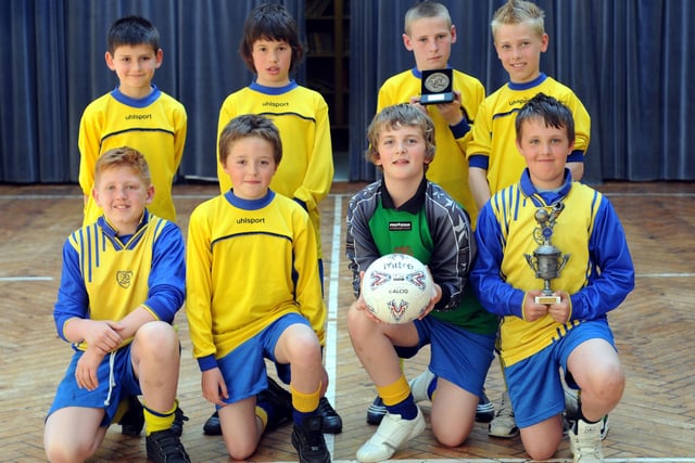 Gladstone Road Junior School football team winners. Pictured, back, from left, Aidan Thurston, Joe White, Carl Freer and Alex Malton; front, from left, Daniel Dawes, Thomas Sutherland, Jake Smith and Connor Stephenson.