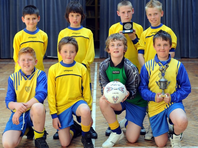 Gladstone Road Junior School football team winners. Pictured, back, from left, Aidan Thurston, Joe White, Carl Freer and Alex Malton; front, from left, Daniel Dawes, Thomas Sutherland, Jake Smith and Connor Stephenson.