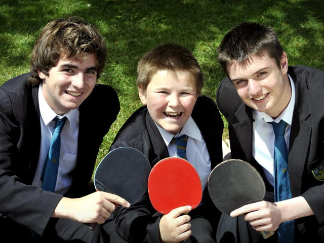 Scalby School 'C' team members Will Osland, left, Matthew Whilde and Ben Watkinson, win the Division Four title in table tennis league.