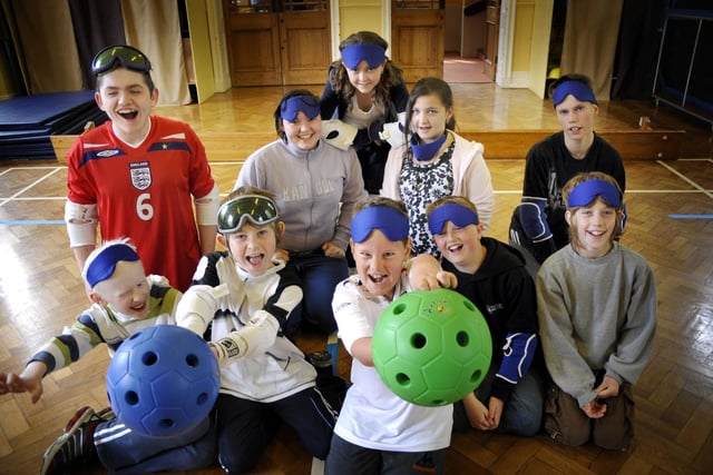 Pupils have fun at Hinderwell School playing goal ball during half term.