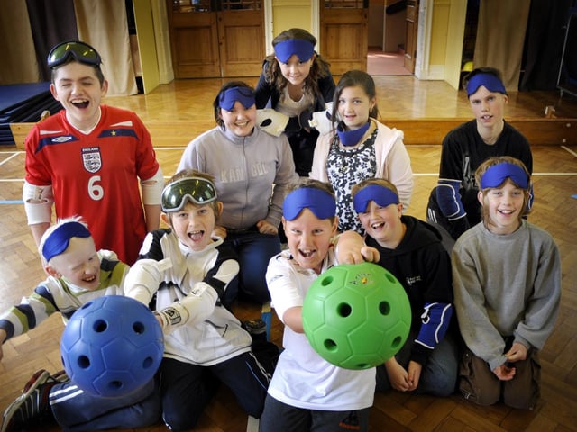 Pupils have fun at Hinderwell School playing goal ball during half term.