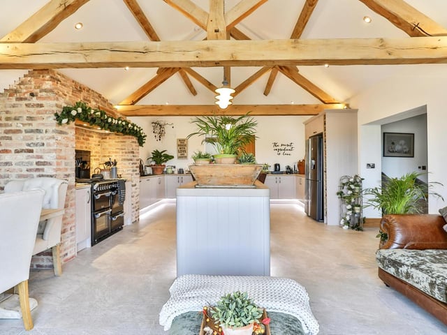 Open plan space flows through the main part of the interior - one room to another.