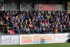 Boro fans cheer on their team against FC United of Manchester