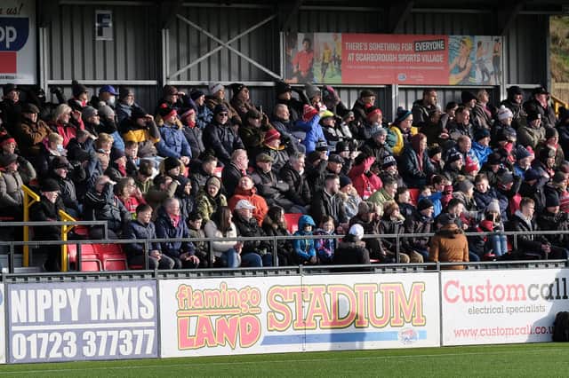 Boro fans cheer on their team against FC United of Manchester
