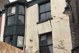 The building's dangerous condition in August last year.