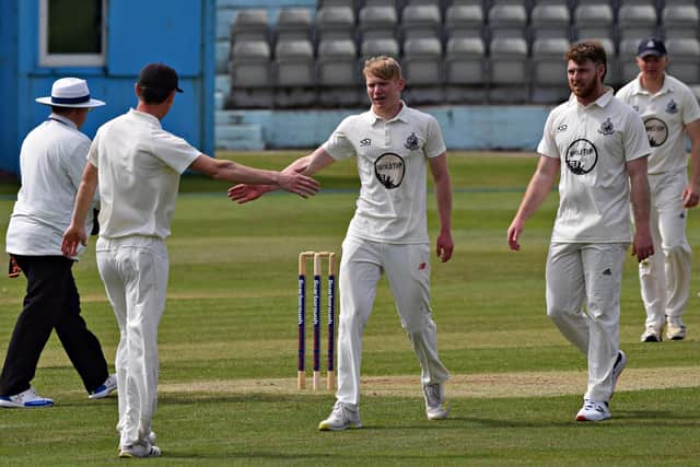 Hayden Williamson bags a wicket for Scarborough 2nds against Goole
Photos by Simon Dobson