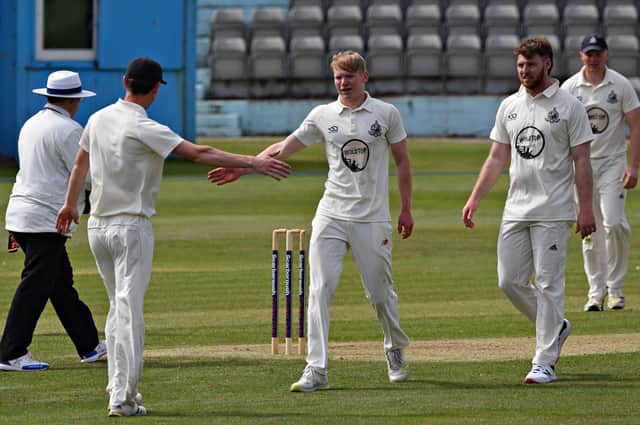 Hayden Williamson bags a wicket for Scarborough 2nds against Goole
Photos by Simon Dobson