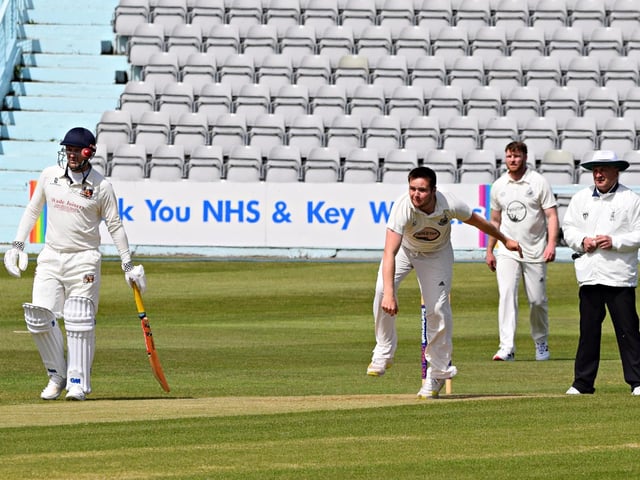 Charlie Hopper bowling for Scarborough CC 2nds