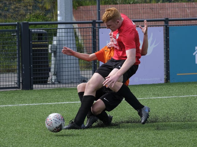 Connor Avison in action for Rovers against his old club