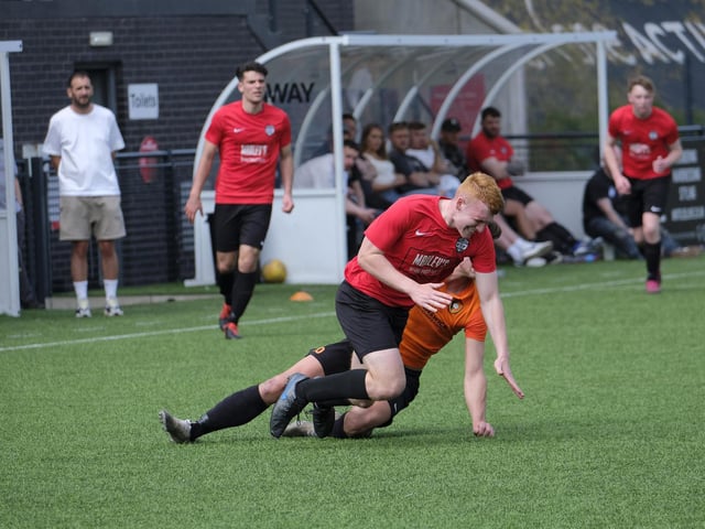 Connor Avison is brought down