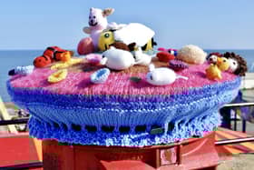 One of the yarn bombing creations on the Seacrow Trail. Photo courtesy of Aled Jones.