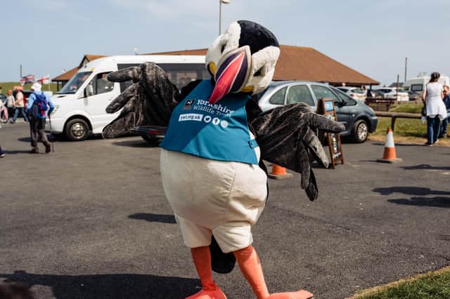 Visitors receive a warm welcome at the Puffin Festival at Flamborough. Image courtesy of O’Hara Photography