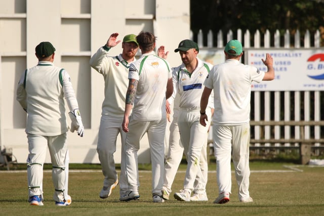 Bridlington CC celebrate a wicket in the 113-run home win against Cottingham in the YPLN Championship