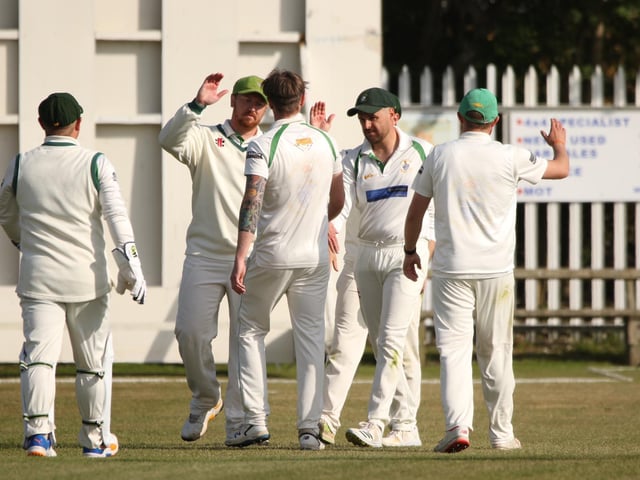 Bridlington CC celebrate a wicket in the 113-run home win against Cottingham in the YPLN Championship