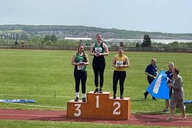 Jenna Wheatman, right, was a silver medalist at the Yorkshire Track and Field Championship