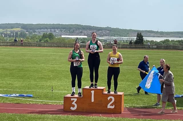 Jenna Wheatman, right, was a silver medalist at the Yorkshire Track and Field Championship