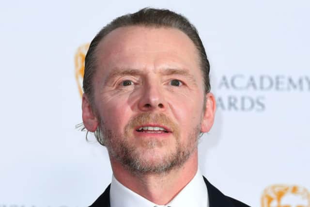 Simon Pegg joked with fans not to come and find him after he revealed he was in North Yorkshire. (Photo: Joe Maher/Getty)