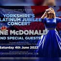 Jane McDonald will perform at Yorkshire's Platinum Jubilee Concert