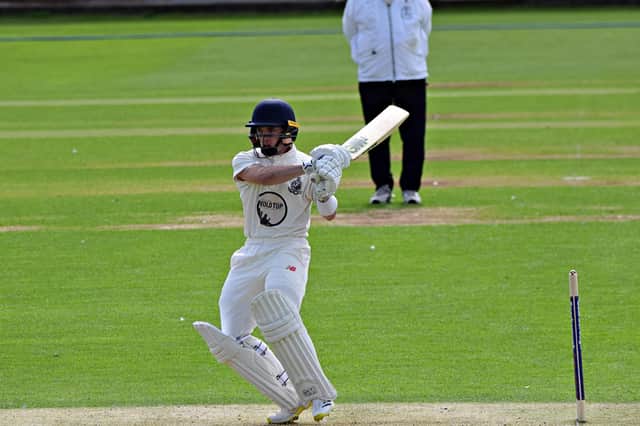 Breidyn Schaper hits out during his brilliant knock for Scarborough CC

Photos by Simon Dobson