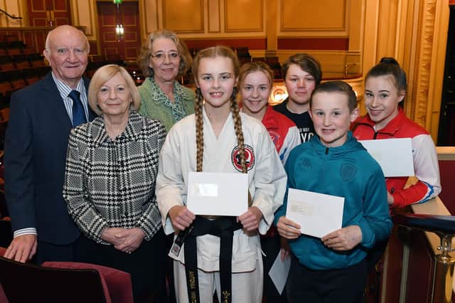 Bridlington youngsters are presented with their cheques from the Parker Home Trust during an event at the Bridlington Spa in 2019.
