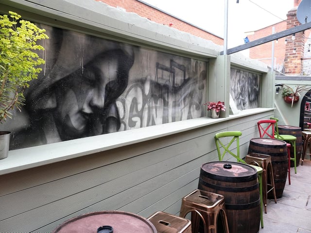 There is more art work in the beer garden, which has also undergone a transformation.