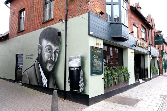A mural of Stacey Durham's son, Connor McGinty, has been painted on the side of the pub by local artist Rew Nurse.