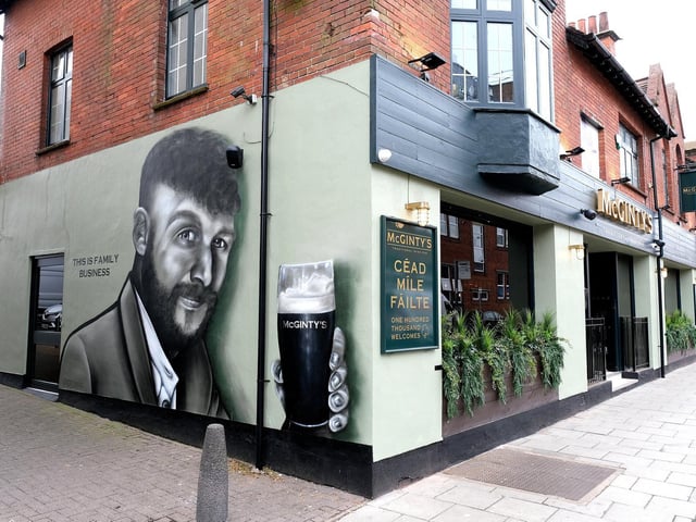 A mural of Stacey Durham's son, Connor McGinty, has been painted on the side of the pub by local artist Rew Nurse.