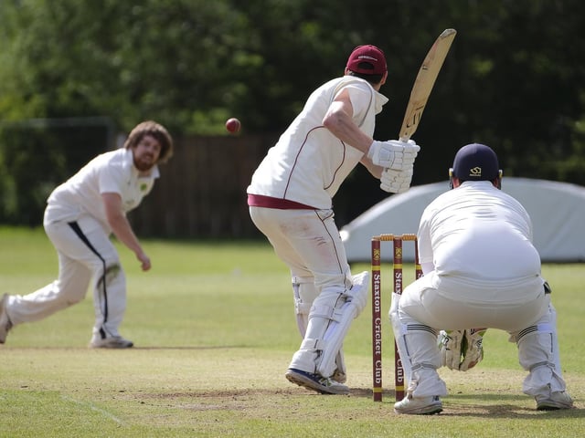 Chris Knight bowls to Ryan Hargreaves