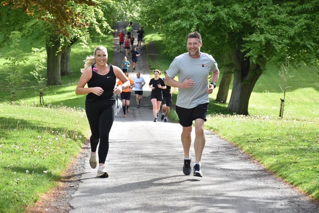 A duo of runners enjoy the Sewerby Parkrun