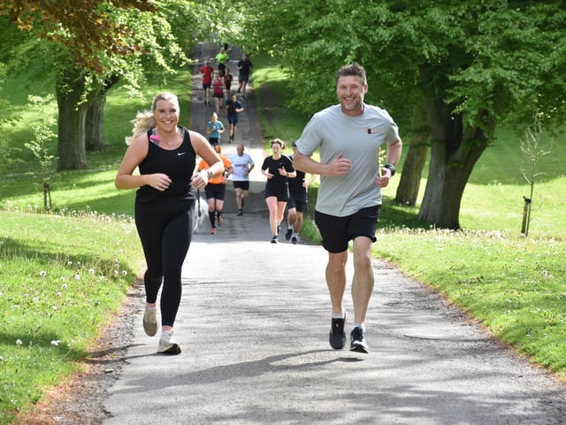 A duo of runners enjoy the Sewerby Parkrun