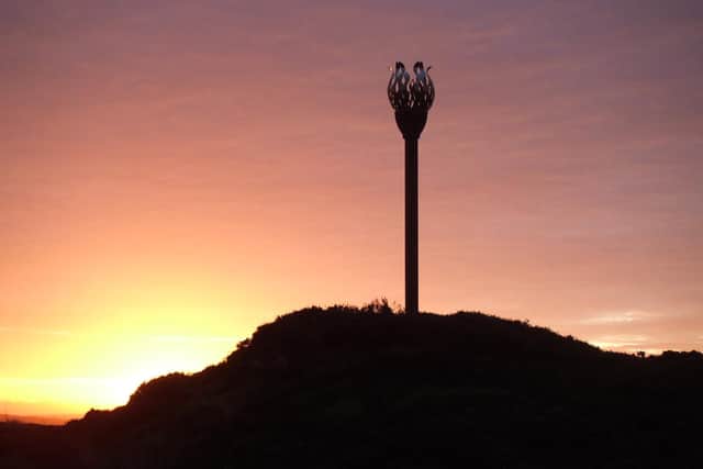 Sunrise at Danby Beacon, which will be lit for the Jubilee.