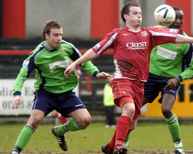 Jamie Vermiglio in action for Scarborough FC in 2007 at home to Hyde United

Photo by Kevin Allen
