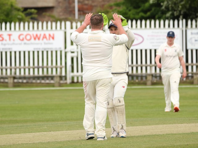 Seamer & Irton celebrate a Bridlington CC 2nds wicket