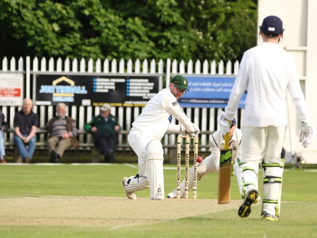 Bridlington CC 2nds all-rounder Sam Edmundson batting v Seamer & Irton CC